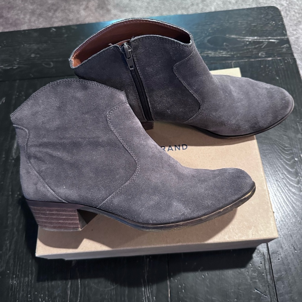 Lucky Brand Charcoal Suede Ankle Booties